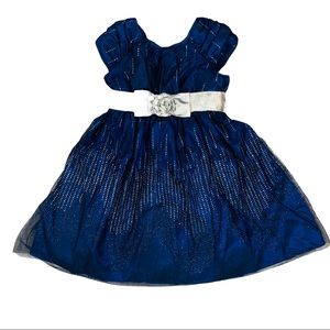 Sparkles and navy blue layered dress girls size 6